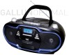 TREVI tragbares Stereo Radio mit CD, Kassette, USB-Buchse, Netz- oder Batteriebetrieb, blau/schwarz